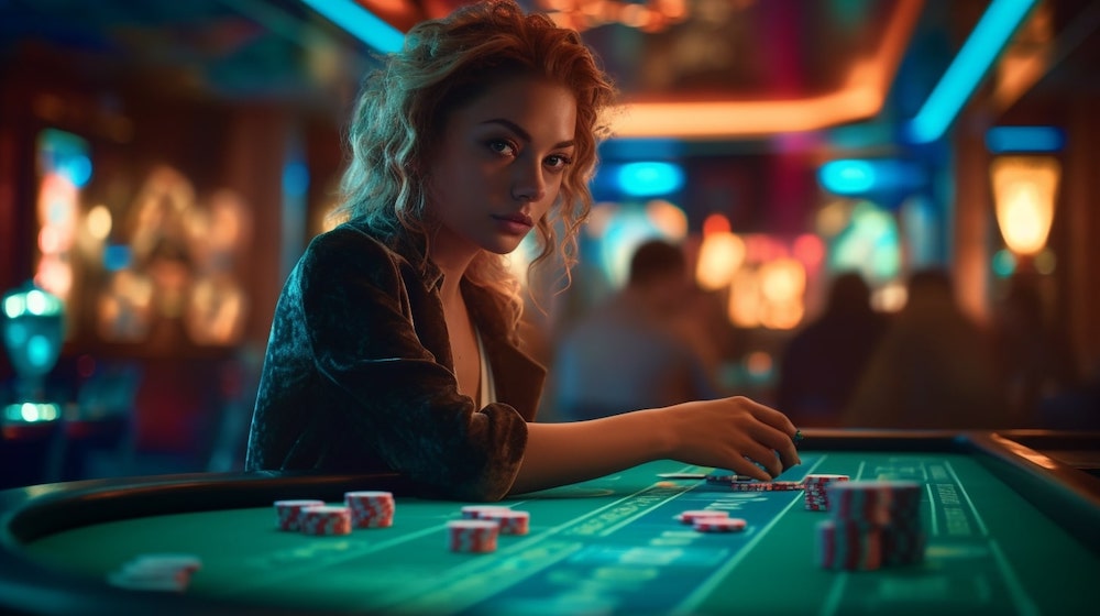 ミスティーノカジノをプレイする女性